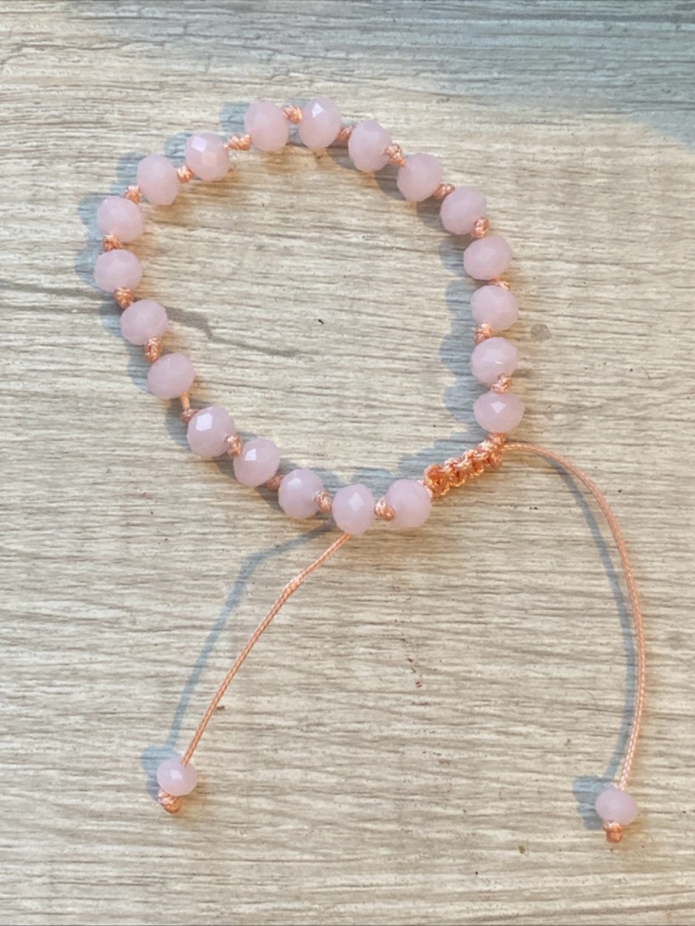Pink adjustable beaded bracelet jewelry